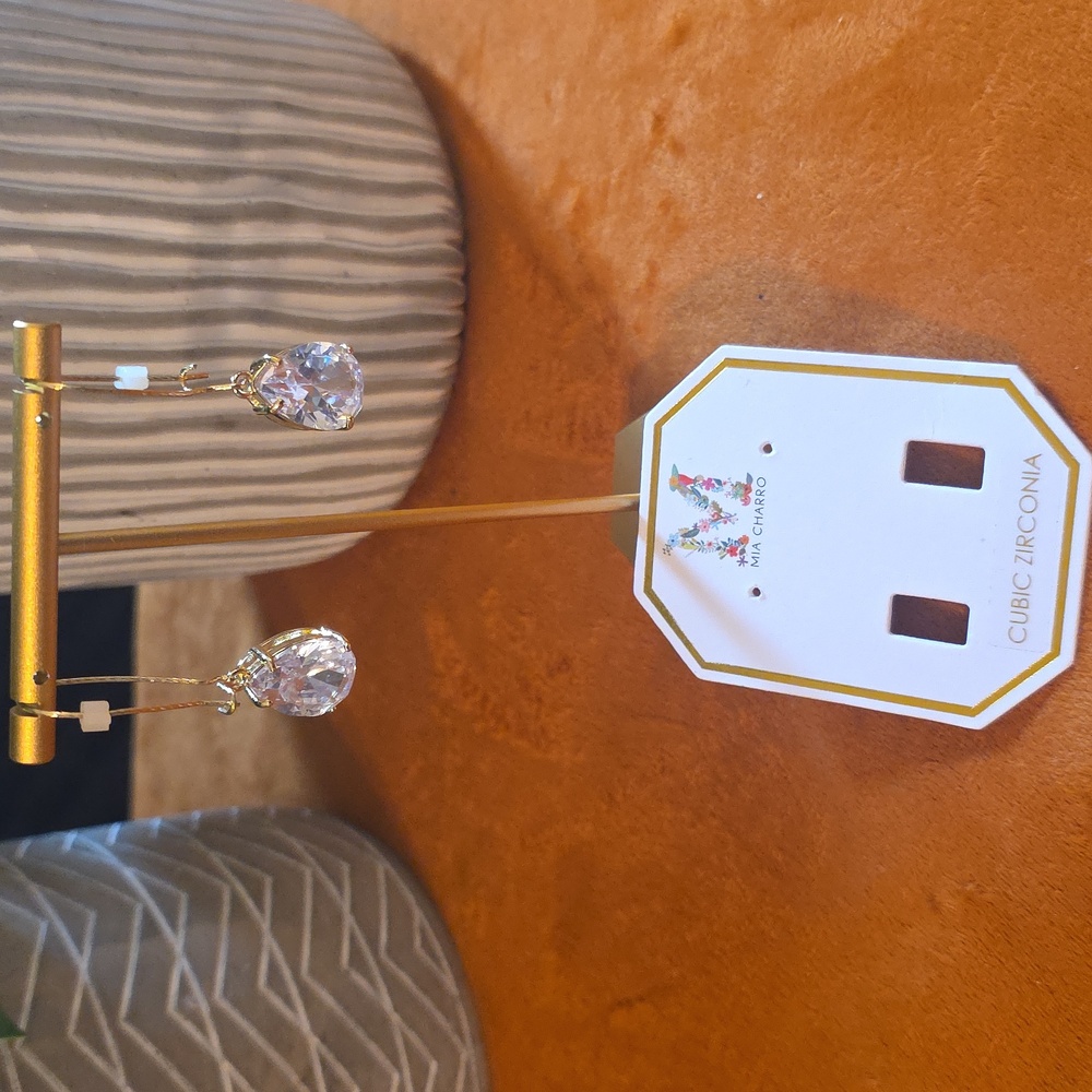 MIA CHARRO Gold and Silver Cubic Zirconia Drop Earrings